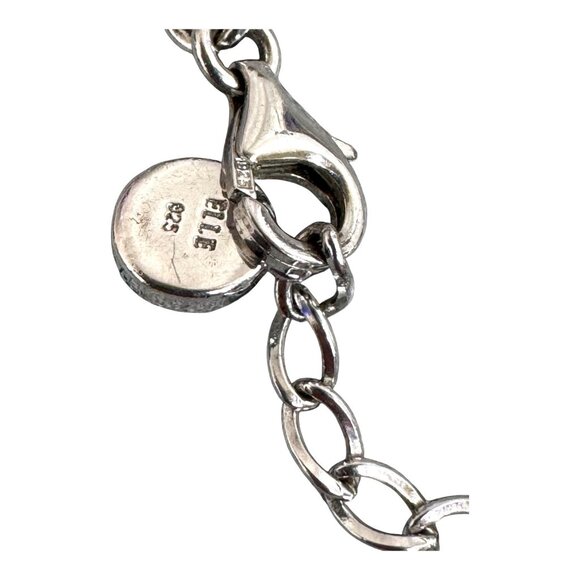 Elle 925 Sterling Silver Chain Necklace Ruby Red Gemstone Pendant Caged Teardrop - Picture 3 of 9